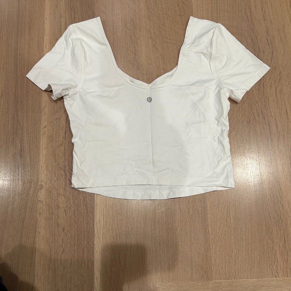 Lululemon Align Crop Top Sleeves White Size 10 - Picture 3 of 4